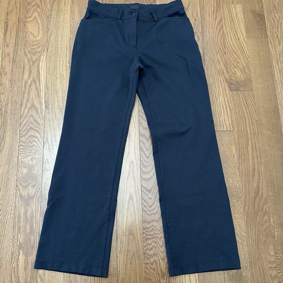 Eileen Fisher Charcoal Gray Straight Leg Knit Pants Button Front Pockets Sz XS - Picture 1 of 5